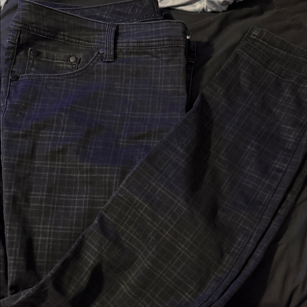 Denim Luxe Black Plaid Jeans